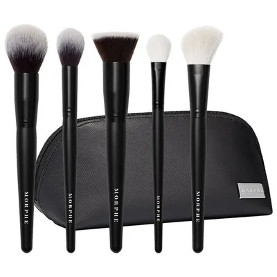 Morphe Brushes Face The Beat 5-Piece Brush (Zestaw 5 pędzli do twarzy + etui)