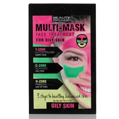 Beauty Formulas Multi-Mask Face Treatment for Oily Skin (Zabieg na twarz do cery tłustej)