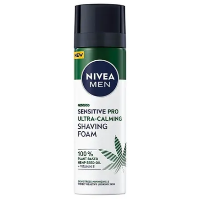 Nivea Men, Sensitive Pro, Ultra-Calming Shaving Foam (Pianka do golenia z olejem z konopi)