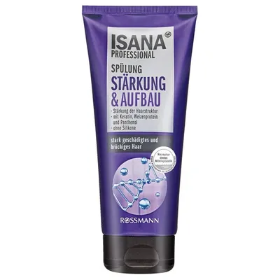Isana Professional, Anti-Haarbruch Spulung  [ Aufbau & Stärkung] (Odżywka przeciw łamaniu się włosów `Wzmocnienie i odbudowa`)