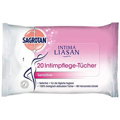 Sagrotan Intima Liasan, Intimpflege Tücher Sensitive (Łagodzące chusteczki do higieny intymnej)