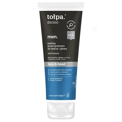 Tołpa Dermo Men, Face & Head, Peeling przed goleniem do twarzy i głowy