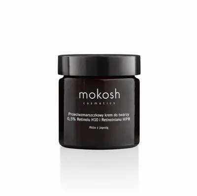 Mokosh Cosmetics Przeciwzmarszczkowy krem do twarzy 0,5% Retinolu H10 i Retinoinianu HPR `Róża z jagodą`