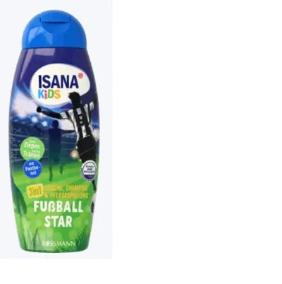 Isana Kids, Żel pod prysznic, szampon i odżywka 3w1 `Football Star`