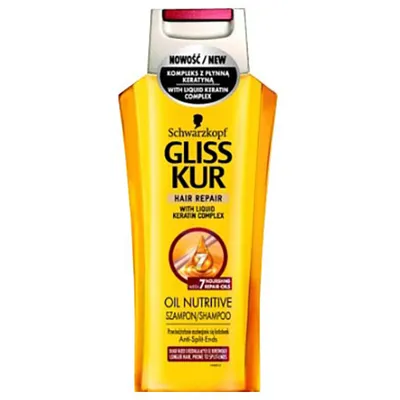 Schwarzkopf Gliss Kur Oil Nutritive, Szampon do włosów ze skłonnością do rozdwajania (nowa wersja)