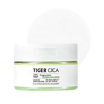 It's Skin Tiger Cica Green Chill Down Calming Soothing Pad (Nawilżająco-łagodzące płatki)
