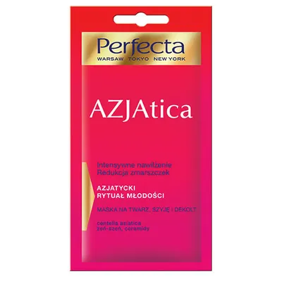 Perfecta AZJAtica, Maska na twarz, szyję i dekolt  `Intensywne nawilżenie, redukcja zmarszczek`