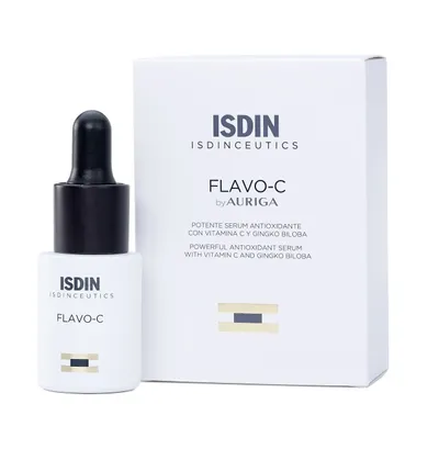 Isdin Isdinceutics Flavo-C by Auriga, Powerful Antioxidant Serum with Vitamin C and Ginkgo Biloba (Serum do twarzy z witaminą C 8%)
