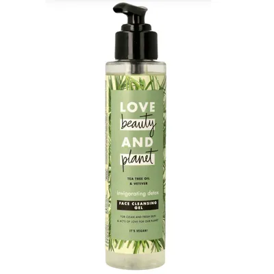 Love Beauty and Planet Tea Tree Oil & Vetiver, Face Cleansing Gel (Oczyszczający żel do mycia twarzy)