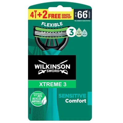 Wilkinson Xtreme 3 Sensitive Comfort, Jednorazowe maszynki do golenia dla mężczyzn