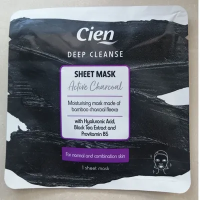 Cien Deep Cleasnese Sheet Mask Active Charcoal (Maska  w płachcie)