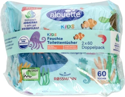 Alouette Kids,Ultra Sensitiv, Wet Toilet Papier (Ultra nawilżany papier toaletowy dla dzieci)