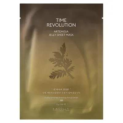 Missha Time Revolution, Artemisia, Jelly Sheet Mask (Nawilżająco-kojąca żelowa, maska w płachcie)