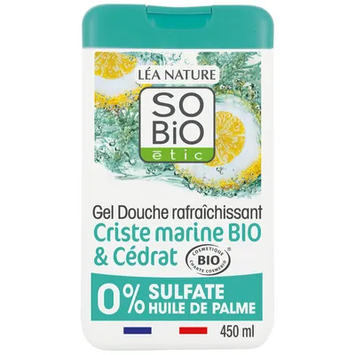 SO'BiO Etic Sea Fennel & Cedrat, Refreshing Shower Gel (Koper Morski i Cedr, Odświeżający żel pod prysznic)