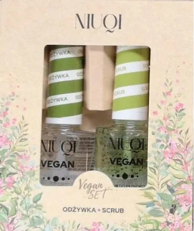Niuqi Vegan Set, Odżywka + Scrub do paznokci