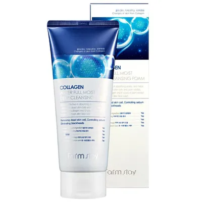 FarmStay Collagen Water Full Super Moist Deep Cleansig Foam (Pianka do twarzy głęboko oczyszczająca z kolagenem)