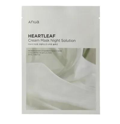 Anua Heartleaf Cream Mask Night Solution (Kojąca maska w płachcie z pstrolistką)
