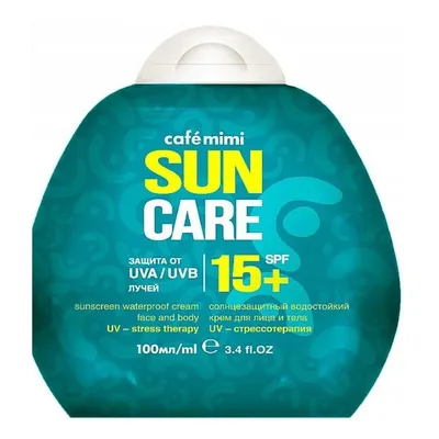Cafe Mimi Sun Care, Przeciwsłoneczny krem do twarzy i ciała SPF 15+