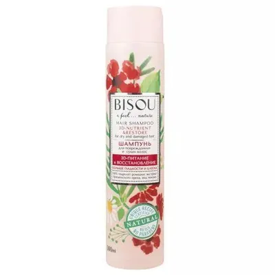 Bisou I Feel Nature, Hair Shampoo 3D-Nutrien & Restore (Szampon do włosów zniszczonych i suchych `Odżywienie i odbudowa 3D`)