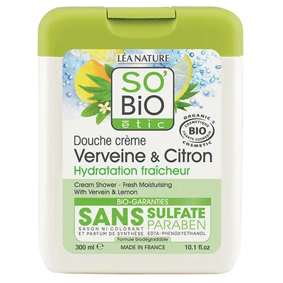 SO'BiO Etic Douche Creme Verveine & Citron (Żel pod prysznic `Cytryna i werbena`)