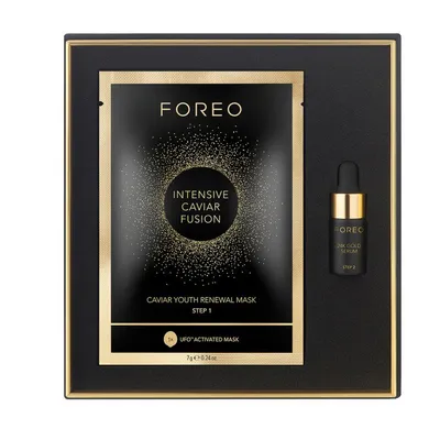 Foreo Ufo Intensive Caviar Fushion Caviar Youth REnewal Mask & 24K Gold Serum (Dwufazowa maseczka z kawiorem i złotem)