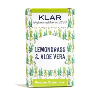 Klar Lemongrass & Aloe Vera Festes Shampoo (Mydło do mycia włosów `Trawa cytrynowa i Aloes`)