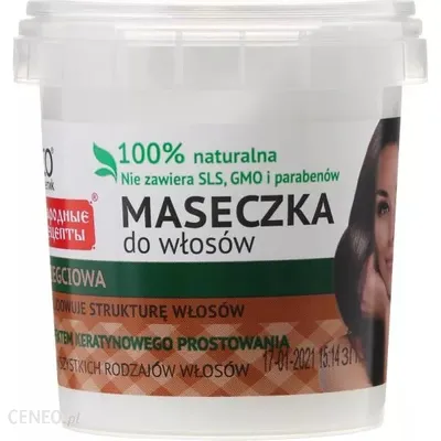 Fitokosmetik Przepisy Ludowe, Maska do włosów osłabionych dziegciowa odbudowująca z efektem keratynowego prostowania