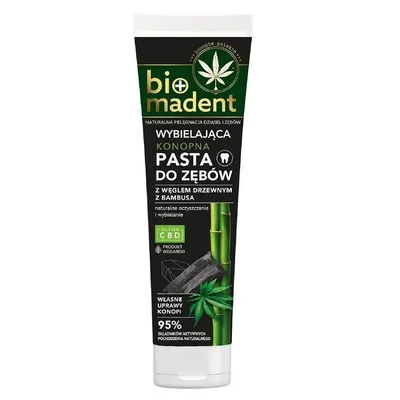 Bio Madent Wybielająca konopna pasta do zębów  z węglem drzewnym z bambusa