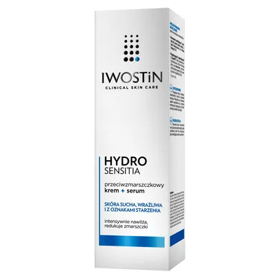 Iwostin Hydro Sensitia, Krem - serum przeciwzmarszczkowe do skóry suchej wrażliwej i z oznakami starzenia