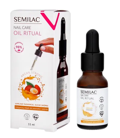 Semilac Nail Care Oil Ritual, Odżywczy olejek do paznokci i skórek `Argan Strong`