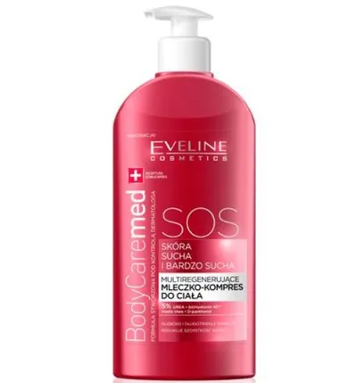 Eveline Cosmetics BodyCareMed +, Multiregenerujące  mleczko-kompres SOS do ciała do skóry suchej i bardzo suchej