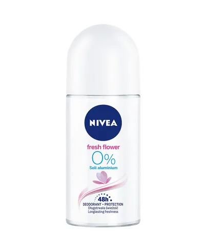 Nivea Fresh Flower, Dezodorant roll-on 0% soli aluminium