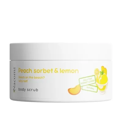 Nacomi Peach Sorbet & Lemon Body Scrub (Peeling do ciała o zapachu brzoskwiniowego sorbetu z cytryną)