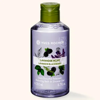 Yves Rocher Les Plaisirs Nature, Bain Douche Relaxant Lavandin Mure (Relaksujący żel pod prysznic i do kąpieli `Lawenda i jeżyna`)