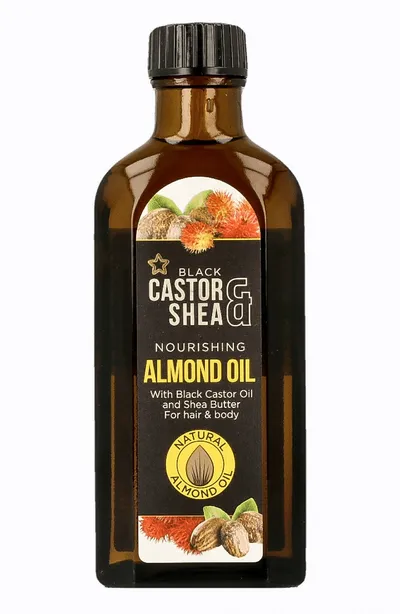 Superdrug Nourishing Almond Oil With Black Castor Oil And Shea Butter (Odżywczy olejek do włosów i ciała `Olej migdałowy, rycynowy & masło shea`)