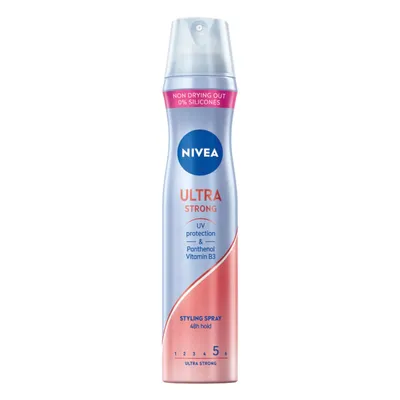 Nivea Ultra Strong, Styling Spray 48H Hold (Lakier do włosów z pantenolem)