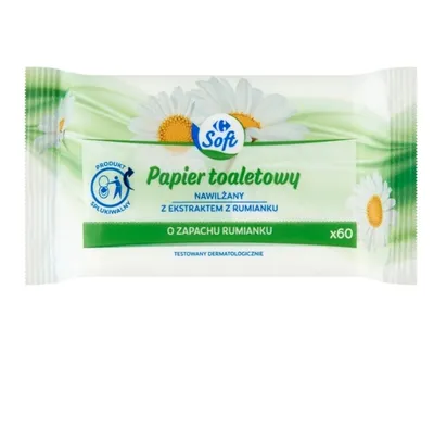 Carrefour Soft, Papier toaletowy nawilżany z ekstraktem z rumianku