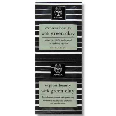 Apivita Express Beauty, Deep Cleansing Mask with Green Clay (Głęboko oczyszczająca maseczka z glinką zieloną)