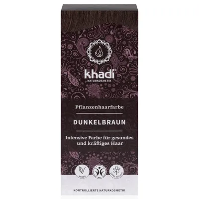 Khadi Herbal Hair Colour, Dark Brown (Ziołowa farba do koloryzacji włosów `Ciemny brąz`)