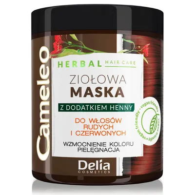 Delia Cameleo Herbal, Ziołowa maska z dodatkiem henny do włosów rudych i czerwonych