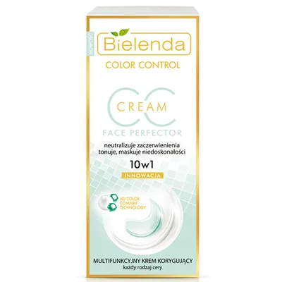 Bielenda Color Control, Super Perfector CC+ Cream 10 in 1 (Multifunkcyjny krem korygujący do twarzy z pigmentami)