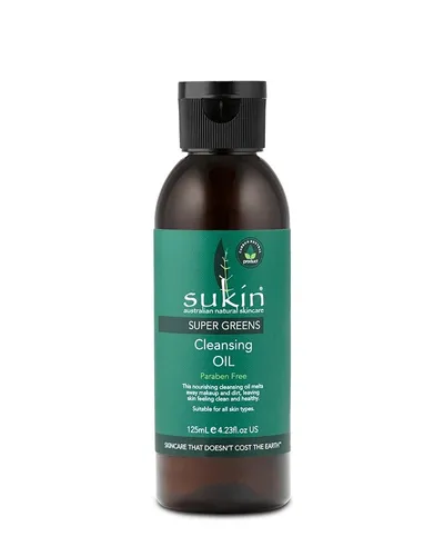 Sukin Super Greens, Cleansing Oil (Detoksykująco-oczyszczający olejek do demakijażu)