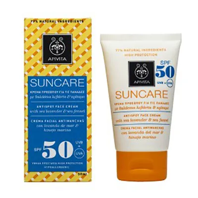 Apivita Suncare, Antispot Face Cream SPF 50 (Krem ochronny z filtrem SPF 50)