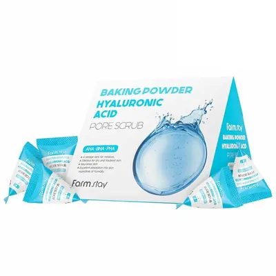 FarmStay Baking Powder Hyaluronic Acid Pore Scrub (Peeling do twarzy z sodą i kwasem hialuronowym)