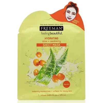 Freeman Feeling Beautiful, Hydrating Aloe + Seaberry Sheet Mask (Maska nawilżająca w płacie)