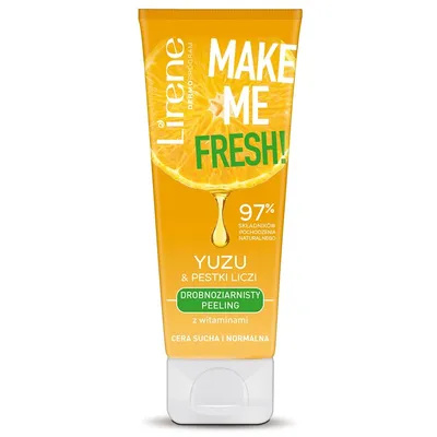 Lirene Dermoprogram Make Me Fresh, Wegański drobnoziarnisty peeling `Yuzu i pestki liczi`