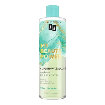 AA My Beauty Power, Supernawilżający olejkowy żel pod prysznic `Aloes i olej jojoba`