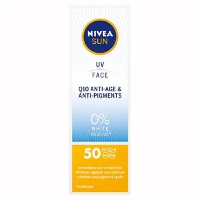 Nivea Sun, Face Anti-Age & Anti pigment SPF50 [ Anti-Age Q10 SPF50 ] (Ochronny krem przeciwstarzeniowy i przeciw plamom z SPF50)