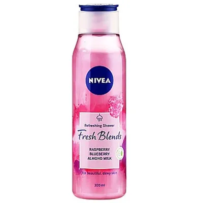 Nivea Fresh Blends, Refreshing Shower Gel Raspberry, Blueberry, Almond Milk (Odświeżający żel pod prysznic `Malina,  borówka, mleczko migdałowe`)