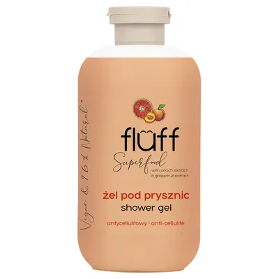 Fluff Superfood, Anti-cellulite Shower Gel (Antycellulitowy żel pod prysznic `Brzoskwinia i grejpfrut`)